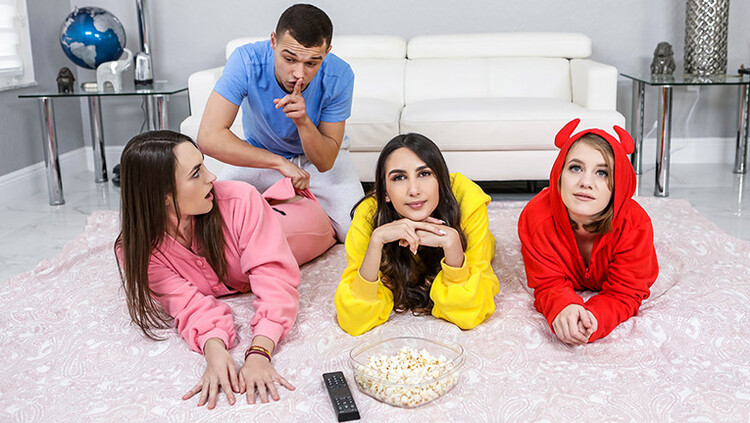 Dani Damzel , Dakota Burns & Natalia Nix – Stepbrother Crashes Slumber Party